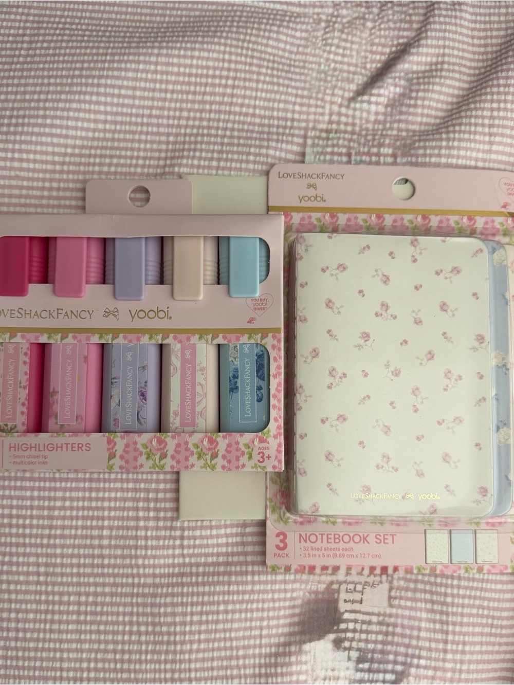 LoveShackFancy x yoobi 5-Pack Highlighters Multicolor & 3 Pack Notebook Set